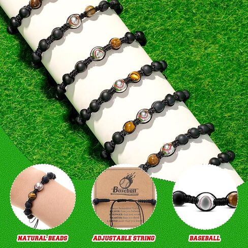 Kenning 24 Sets Soccer Bracelets Sport Team Gifts Team Team Team Team Team Team Team Team Team Team Team Beaded Beaded Beaded Bracelets مع Favors Party Card Party Forms لمحبي فريق اللاعبين in Saudi Arabia