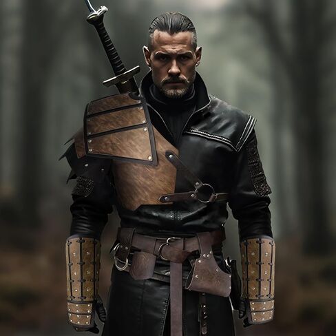 الرجال النهضة في العصور الوسطى فايكنغ cosplay 8 أجهزة كمبيوتر إكسسوارات الجلود الكتف ، مجموعة درع نايت مع الكتف in Kuwait