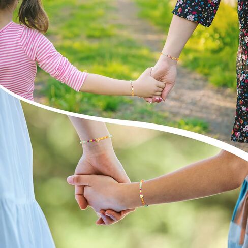2 Pcs Mama and Mini Matching Outfits Bracelets Back to School bracelets Matching Heart Jewelry Gifts Wish First Day of School Gifts for Mother Daughter mommy and me in Kuwait
