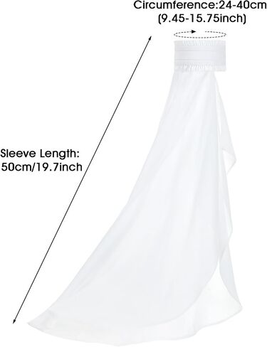Lusofie Detachable Sleeves for Dresses Women's Gothic Black Chiffon Sleeves Victorian Long Tulle Bell Sleeve Arm Cuffs in Saudi Arabia