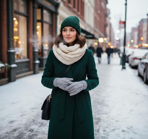 Winter Warm Fleece Lined Gloves for Women, Thermal Wool Cable Knit Gloves for Cold Weather, Touchscreen Fingers Folding Cuffs in Kuwait