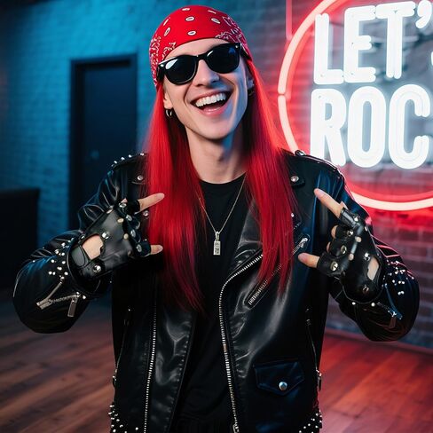 2 Pairs Steampunk Gloves, Biker Glove Biker Gloves for Women Black Leather Gothic Fingerless Rivet Motorcycle Accessories Rocker Costume for Men Guitar Retro Punk Style Fashion Women in Kuwait