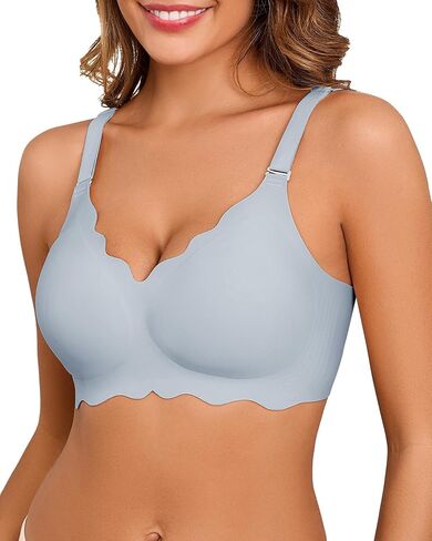 Seamless Bras for Women No Underwire Push Up Bra Full Coverage V-Neck Wirefree Bralettes Soft T-Shirt Everyday Bra in Saudi Arabia