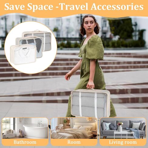 12 Pcs Packing Cubes for Suitcase Travel Luggage Bags Bulk Mesh Organizer Set for Hiking Camping Backpacking Clothes Accessories(Light Khaki, S, M, L Size) in Saudi Arabia