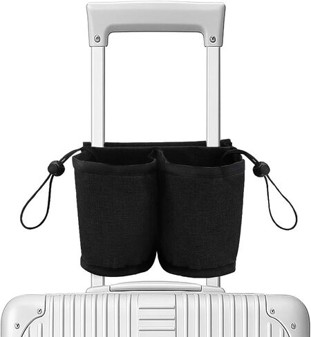 Premium Luggage Travel Packing Organizer - 6.3x4.7x3.1 Inch Oxford luggage Accessories with Zippered Pocket for Suitcase, Phone, Fits Most Roll-On Handles (Black) in Saudi Arabia