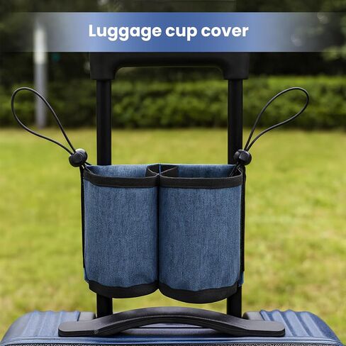 Premium Luggage Travel Packing Organizer - 6.3x4.7x3.1 Inch Oxford luggage Accessories with Zippered Pocket for Suitcase, Phone, Fits Most Roll-On Handles (Black) in Saudi Arabia