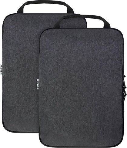 Compression Packing Cubes for Travel Accessories, 2 Set Compression Bags Travel Cubes for Packing Suitcase Luggage Organizer Bags Set, Black in Saudi Arabia