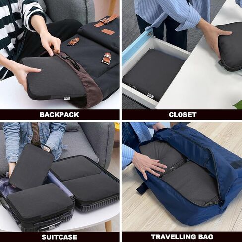 Compression Packing Cubes for Travel Accessories, 2 Set Compression Bags Travel Cubes for Packing Suitcase Luggage Organizer Bags Set, Black in Saudi Arabia