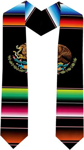 Mexican Mexico Eagle Totem Graduation Stole Graduation Sash Scarf Graduation Shawl for Study Aboard International Students in Saudi Arabia