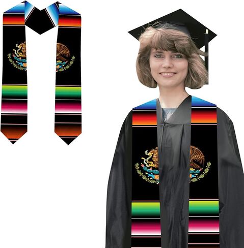 Mexican Mexico Eagle Totem Graduation Stole Graduation Sash Scarf Graduation Shawl for Study Aboard International Students in Saudi Arabia