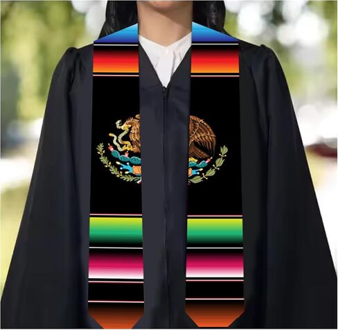 Mexican Mexico Eagle Totem Graduation Stole Graduation Sash Scarf Graduation Shawl for Study Aboard International Students in Saudi Arabia