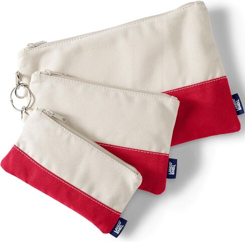 Lands' End Zip Canvas Pouch 3PK Natural/radiant Navy One Size in Saudi Arabia