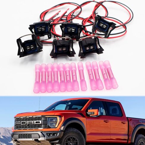 6pcs حاقن الوقود توصيلات تسخير المقابس الخوفي متوافقة مع Jeep Ford Chrysler Dodge SK25 Pigtly Plug Wirigness FJ626 ، CM4785 ، F65E9F593A4A in Kuwait