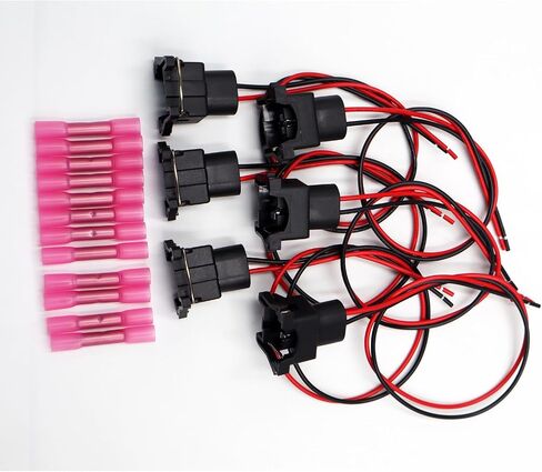 6pcs حاقن الوقود توصيلات تسخير المقابس الخوفي متوافقة مع Jeep Ford Chrysler Dodge SK25 Pigtly Plug Wirigness FJ626 ، CM4785 ، F65E9F593A4A in Kuwait