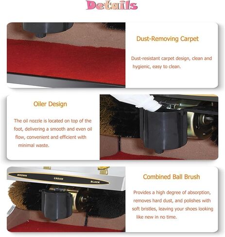 Electric Shoe Buffer Automatic Stainless Steel Body, Dust Removal Polishing Clean Kit, Suitable for Home, Hotel, Bank Maintenance(A) in Saudi Arabia