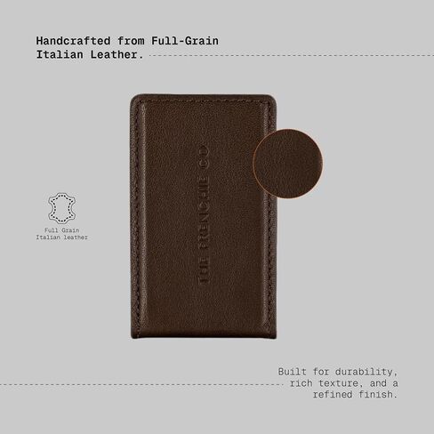 The Frenchie Co. - 2-in-1 AirTag Money Clip - Full-Grain Italian Leather - Dedicated AirTag Pocket for Apple Find My Tracking - Attaches to Speed Wallet or Use as Standalone Cash Holder in Kuwait