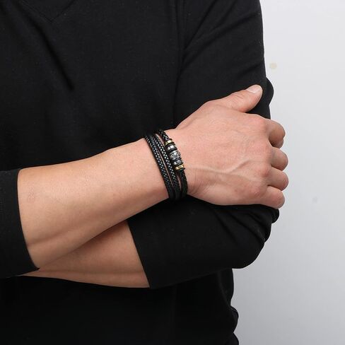 To My Man – Braided Leather & Stainless Steel Bracelet with Heartfelt ‘Love You Forever’ - Elegant Gift Box Included, Gift from Girlfriend or Wife for Husband, Boyfriend, or Brother in Saudi Arabia