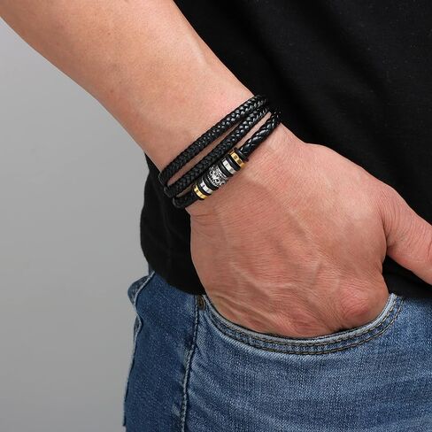 To My Man – Braided Leather & Stainless Steel Bracelet with Heartfelt ‘Love You Forever’ - Elegant Gift Box Included, Gift from Girlfriend or Wife for Husband, Boyfriend, or Brother in Saudi Arabia