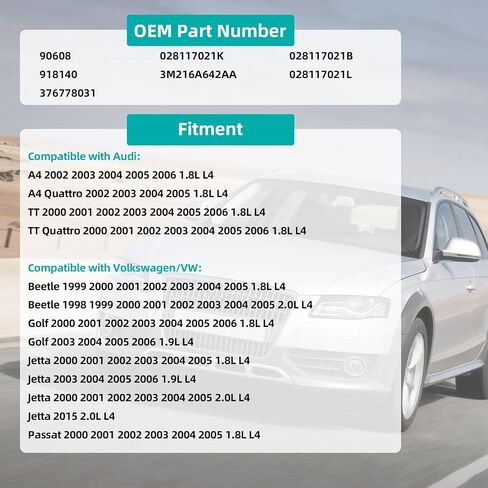 028117021B بارد الزيت متوافق مع Audi A4 TT Quattro 2000-2006 ، متوافق مع فولكس واجن/VW Beetle 1998-2005 ، Golf 2000-2006 ، Jetta 2000-2006/2015 ، Passat 2000-2005 1.9L 2.0L L4 in Kuwait