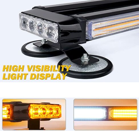 LED COB Strobe Light Emergency Traffic Advisor Double Side Warning Lamp Yellow and White Flashing Lights Waterproof Auto Parts in Saudi Arabia