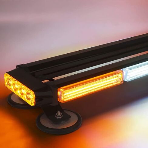 LED COB Strobe Light Emergency Traffic Advisor Double Side Warning Lamp Yellow and White Flashing Lights Waterproof Auto Parts in Saudi Arabia