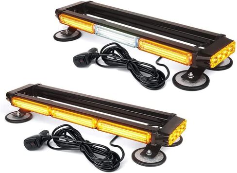 LED COB Strobe Light Emergency Traffic Advisor Double Side Warning Lamp Yellow and White Flashing Lights Waterproof Auto Parts in Saudi Arabia