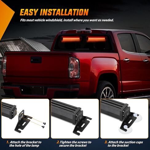 Nilight 144 LED Strobe Traffic Advisor Light Bar Red White with Controller 2 in 1 Automotive Emergency Warning Flashing Police Windshield Lights Bars for Cars Tow Plow Trucks Construction Vehicles in Saudi Arabia