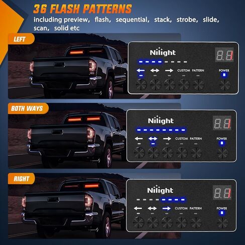 Nilight 144 LED Strobe Traffic Advisor Light Bar Red White with Controller 2 in 1 Automotive Emergency Warning Flashing Police Windshield Lights Bars for Cars Tow Plow Trucks Construction Vehicles in Saudi Arabia