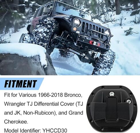 الغطاء التفاضلي لـ YHCC-D30 لـ Dana 30-Yukon Hardcore Nodular Iron Devalial Presential Presential for 1966-2018 Bronco و Wrangler TJ (TJ and JK و Non-Rubicon) و Grand Cherokee in Kuwait