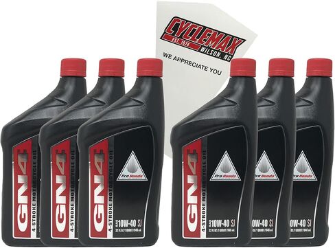 ستة عبوات متوافقة مع Honda GN4 Engine 10W-40 Oil 08C35-A141M01 تحتوي على ستة كوارت وقمع in Saudi Arabia