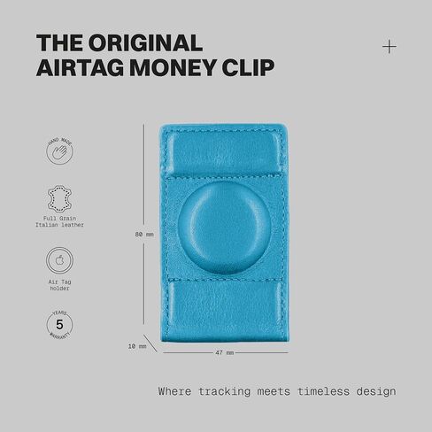The Frenchie Co. - 2-in-1 AirTag Money Clip - Full-Grain Italian Leather - Dedicated AirTag Pocket for Apple Find My Tracking - Attaches to Speed Wallet or Use as Standalone Cash Holder in Kuwait