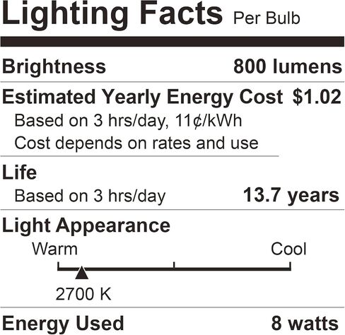 لمبات إضاءة LED مكافئة 60 وات، لمبة إضاءة A19 بيضاء ناعمة 2700K 800LM 8.5 وات، مصابيح إضاءة قياسية غير قابلة للتعتيم E26 قاعدة متوسطة، 6 عبوات in Kuwait