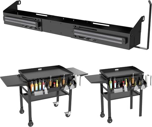 Universal Front Griddle Caddy for Blackstone 28" & 36" Griddles, Front Tool/Bottle Shelf with 2PCS Magnetic Tool Holder & Paper Towel Holder for Blackstone Griddle, Space Saving Storage Caddy in Saudi Arabia