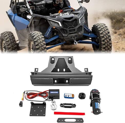 WeiSen 4500lb 12V Electric Winch Kit with Winch Mount Compatible with Can-Am Maverick X3 Models 2017-2025, Synthetic Rope Hawse Fairlead and Forged Hook Stopper in Saudi Arabia