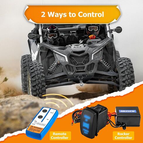 WeiSen 4500lb 12V Electric Winch Kit with Winch Mount Compatible with Can-Am Maverick X3 Models 2017-2025, Synthetic Rope Hawse Fairlead and Forged Hook Stopper in Saudi Arabia
