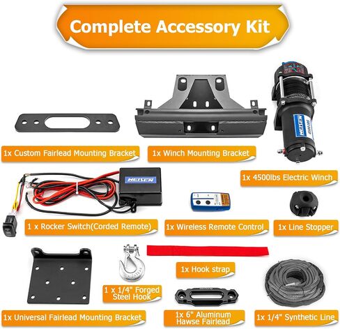 WeiSen 4500lb 12V Electric Winch Kit with Winch Mount Compatible with Can-Am Maverick X3 Models 2017-2025, Synthetic Rope Hawse Fairlead and Forged Hook Stopper in Saudi Arabia