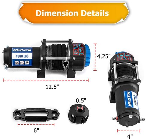 WeiSen 4500lb 12V Electric Winch Kit with Winch Mount Compatible with Can-Am Maverick X3 Models 2017-2025, Synthetic Rope Hawse Fairlead and Forged Hook Stopper in Saudi Arabia