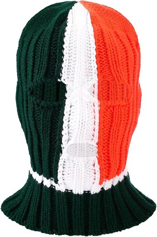 Balaclava Face Mask Men Winter Irish Irish Tricolor Balaclava Crochet Hat Hat Music Festival Halloween Winter Balaclava Men Multi in Saudi Arabia