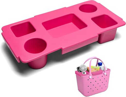 Top Cup Holder Tray Compatible for Bogg Bag XL, Waterproof EVA Accessories Storage Box for Stanley - Outdoor Beach Camping Swimming (Rose Pink) in Saudi Arabia