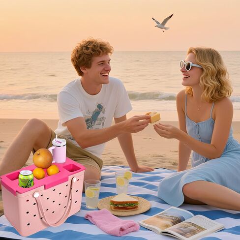 Top Cup Holder Tray Compatible for Bogg Bag XL, Waterproof EVA Accessories Storage Box for Stanley - Outdoor Beach Camping Swimming (Rose Pink) in Saudi Arabia