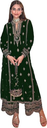 GRC Women's Salwar Kameez Straight Suit Viscos Velvet Traditional Indian Pakistani Ready To Wear Dress in Kuwait