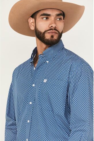 Cinch Men Ploral Print Long Sleeve Button Down Western Dritt Blue X- in Saudi Arabia