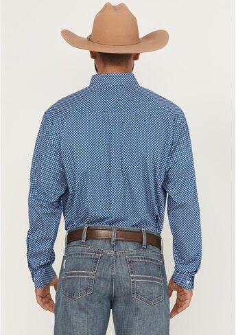 Cinch Men Ploral Print Long Sleeve Button Down Western Dritt Blue X- in Saudi Arabia