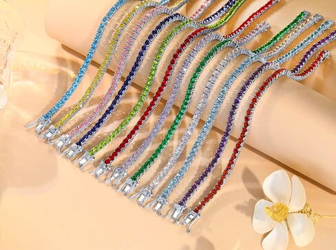 سوار التنس الكلاسيكي للنساء - 3 مم مكعب من الزركونيا تنس تنس المجوهرات هدايا عيد ميلاد لزوجة أمي - 6.5 "7.0" 7.5 " in Kuwait