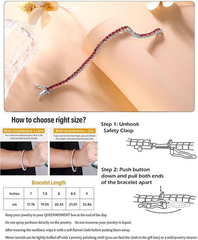 سوار التنس الكلاسيكي للنساء - 3 مم مكعب من الزركونيا تنس تنس المجوهرات هدايا عيد ميلاد لزوجة أمي - 6.5 "7.0" 7.5 " in Kuwait