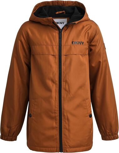 DKNY Boys Fleece Jacket - Weather Resistant Cozy Lightweight Jacket - Polar Fleece Lined Zip Up Hooded Jacket for Boys in Kuwait