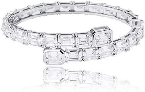 14K الذهب على S925 Emerald Cut Jewelry Mossanite ، سوار التنس على طراز الهيب هوب ، اللمعان الكلاسيكي يلتقي بالذوق المعاصر ، هدايا عيد الأب لأبي in Saudi Arabia