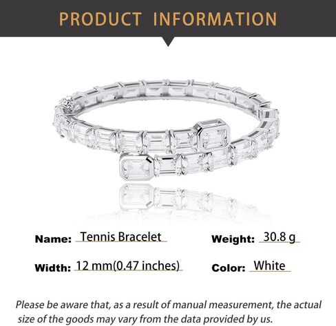 14K الذهب على S925 Emerald Cut Jewelry Mossanite ، سوار التنس على طراز الهيب هوب ، اللمعان الكلاسيكي يلتقي بالذوق المعاصر ، هدايا عيد الأب لأبي in Saudi Arabia