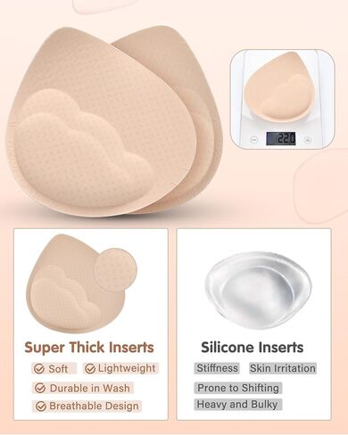 Super Thick Bra Pads Inserts for Push Up, Bra Pads Breast Enhancers Add 1-2 Cups for Women Dresses, Swimsuits, Sport in Saudi Arabia