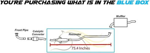 Northeastern Exhaust | Stainless Steel Exhaust Resonator Pipe Compatible for 1998-2002 Toyota Corolla 1.8L | Free Gasket and Clamps Included | Automotive Replacement Part in Saudi Arabia